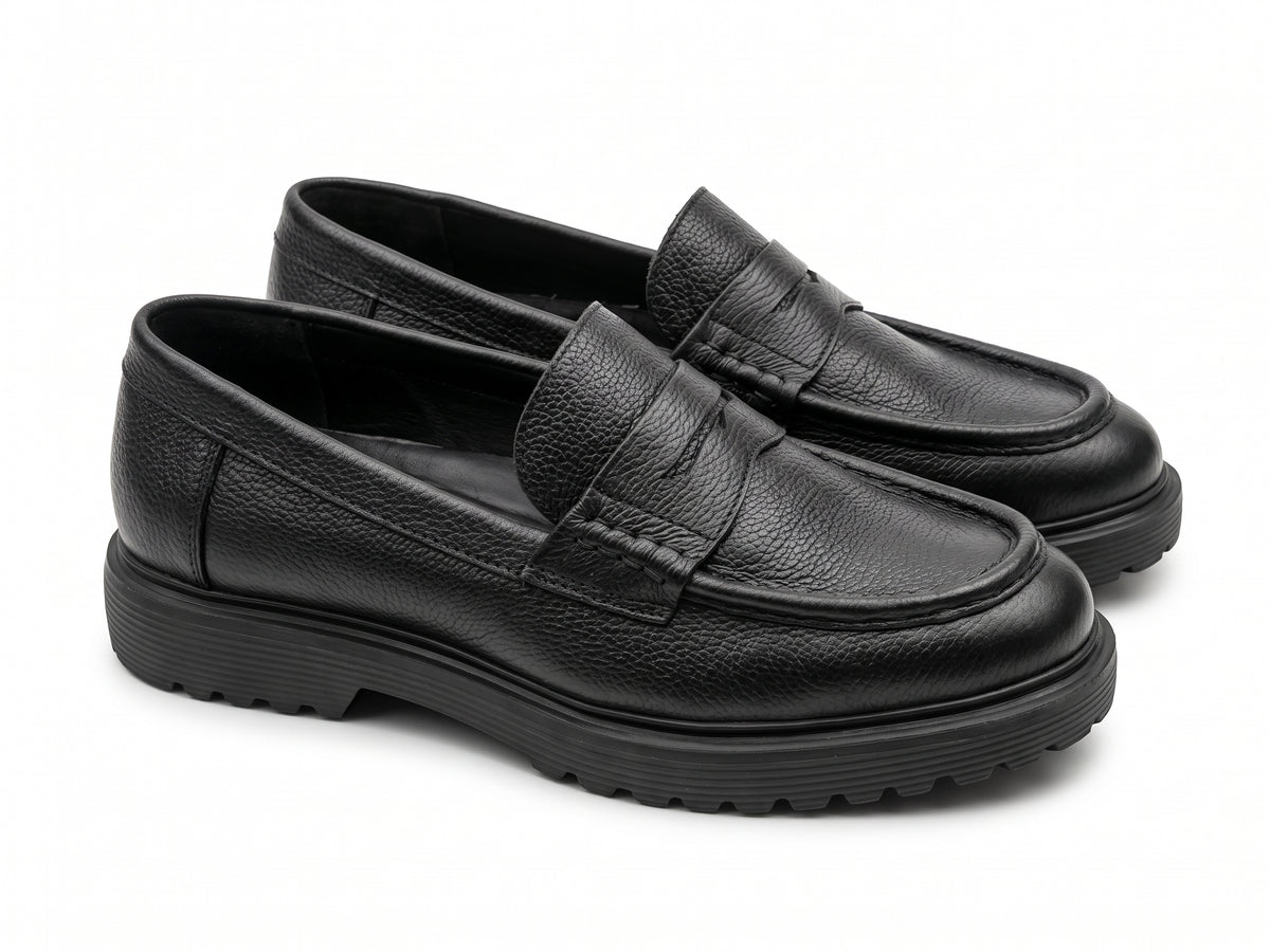 Penny Loafers Gentleman — Cuir Grainé