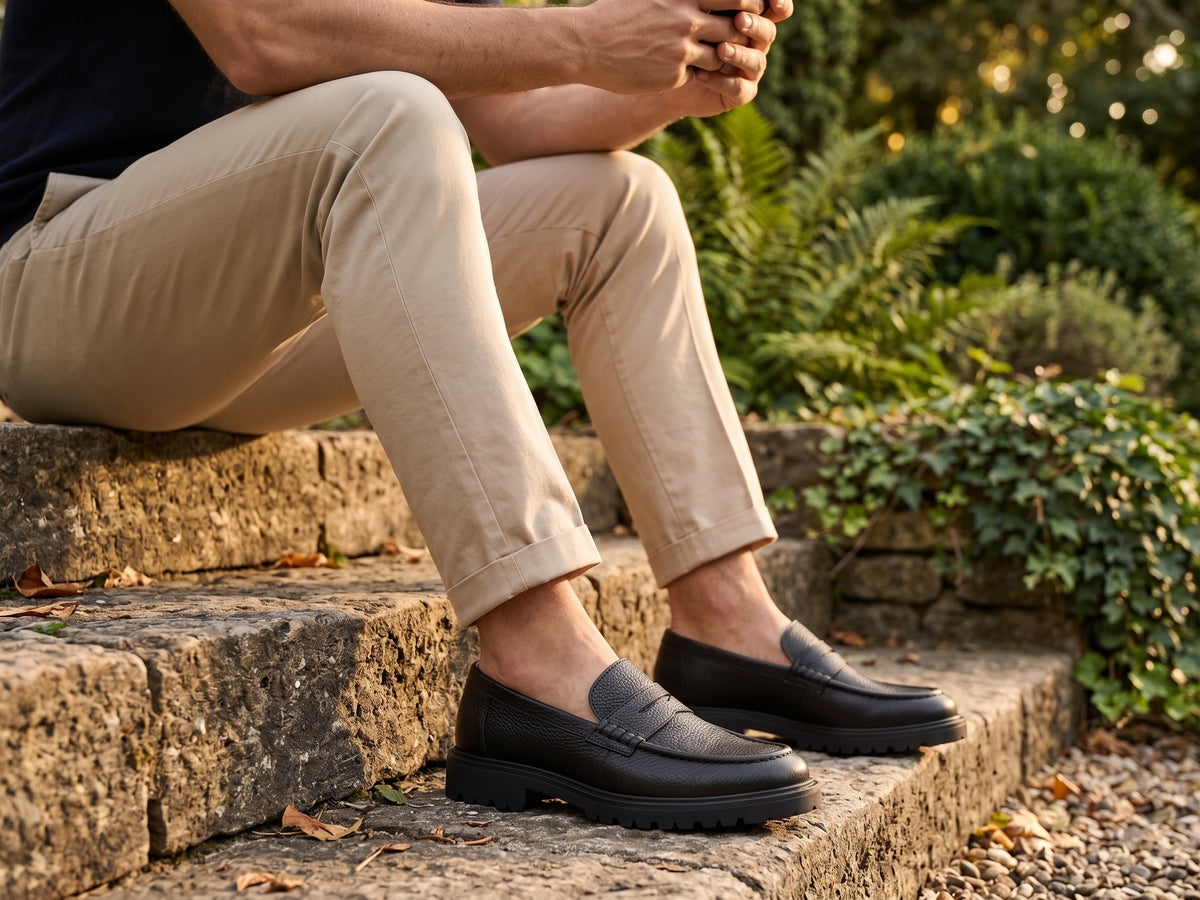 Penny Loafers Gentleman — Cuir Grainé