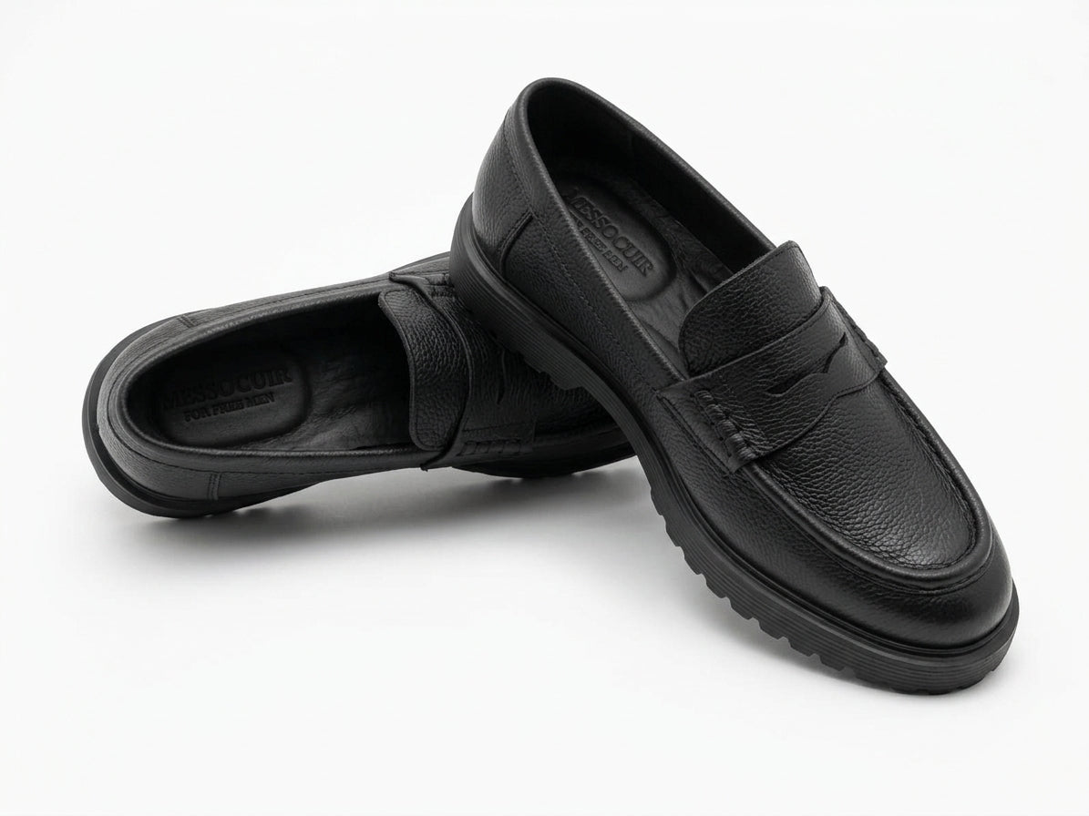 Penny Loafers Gentleman — Cuir Grainé