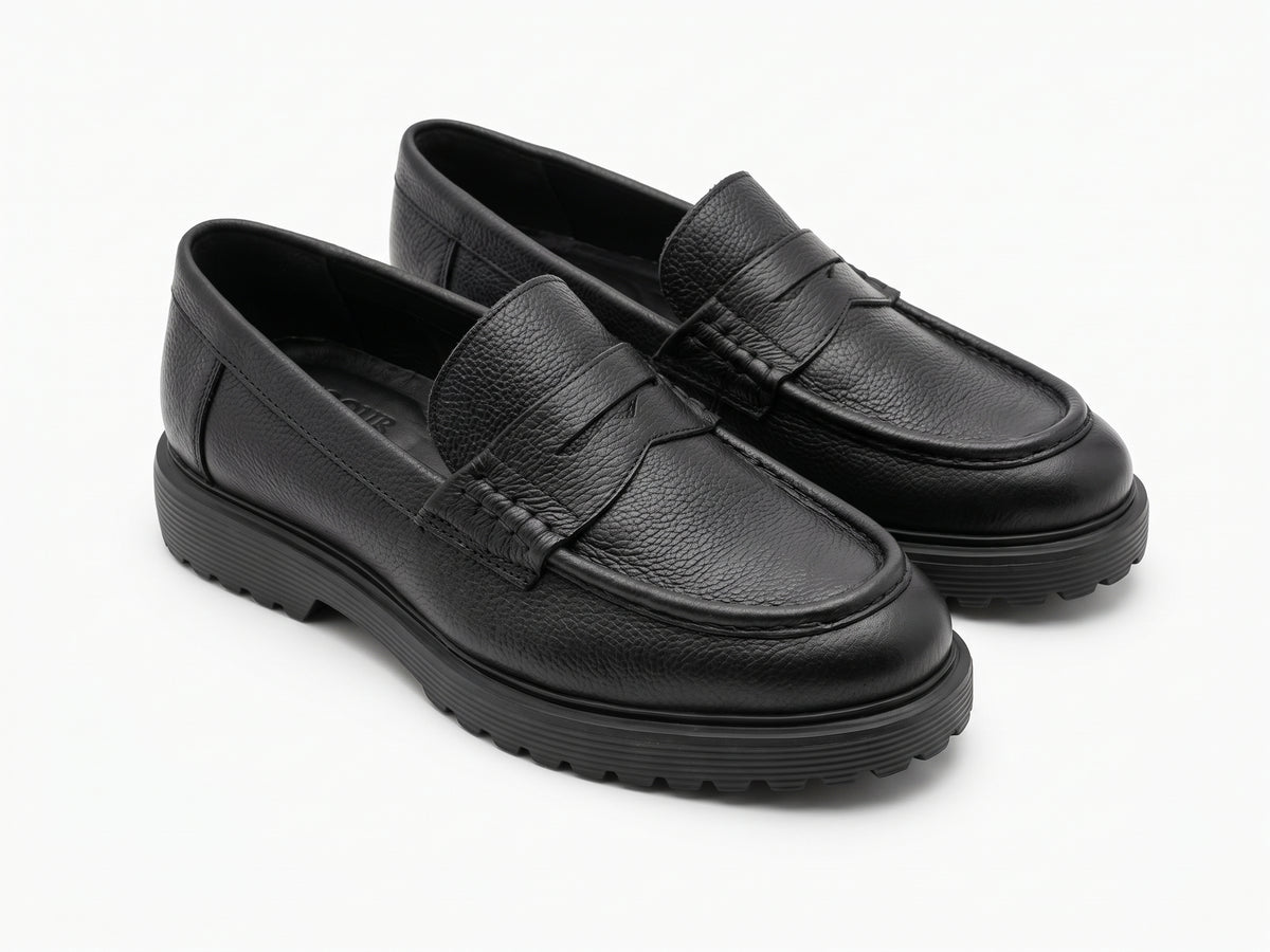Penny Loafers Gentleman — Cuir Grainé